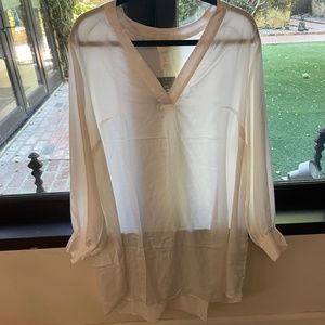 Long sleeve silky v neck dress